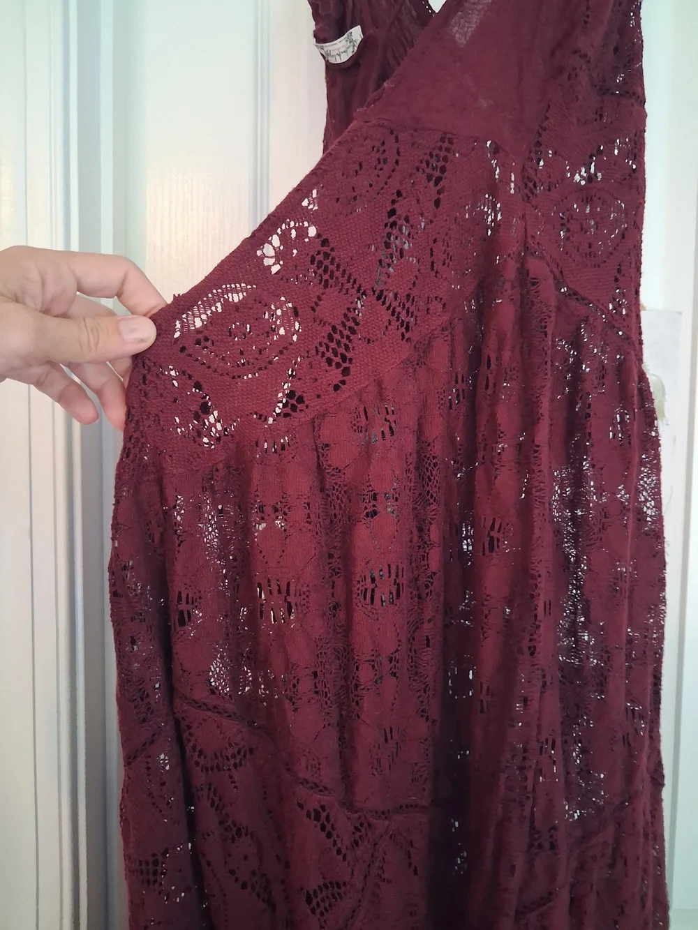 NEW Free People Burgundy Lace Make Me Love You Romper Pantsuit - Picture 13 of 15